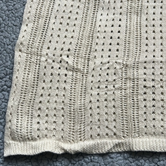 NWT MEROKEETY SHORT SLEEVE TIE WAIST CROCHET COVERUP - Picture 4 of 7